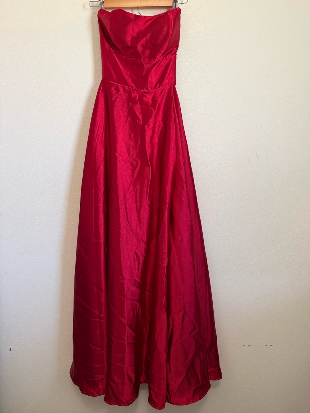 Spaghetti Strap Backless Corset Red Evening Gown